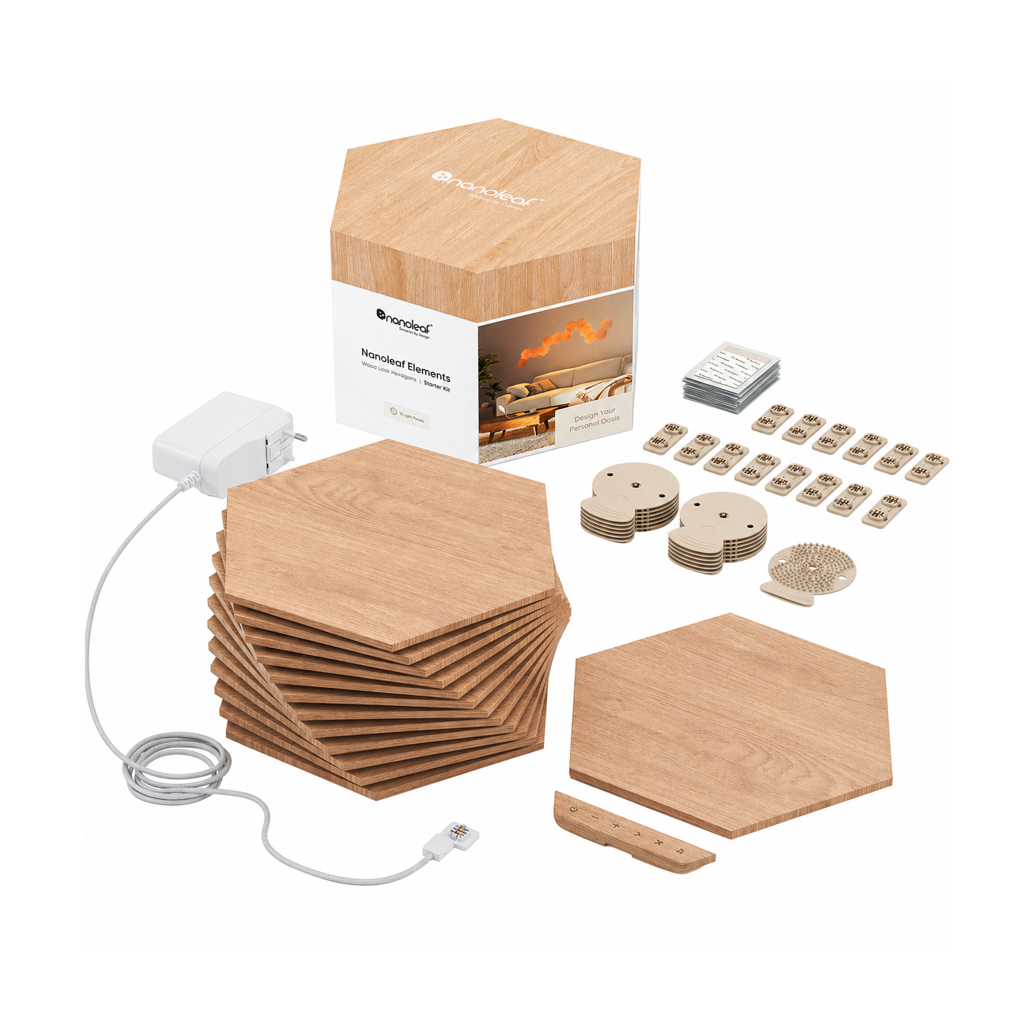 Nanoleaf Elements Hexagon Wood