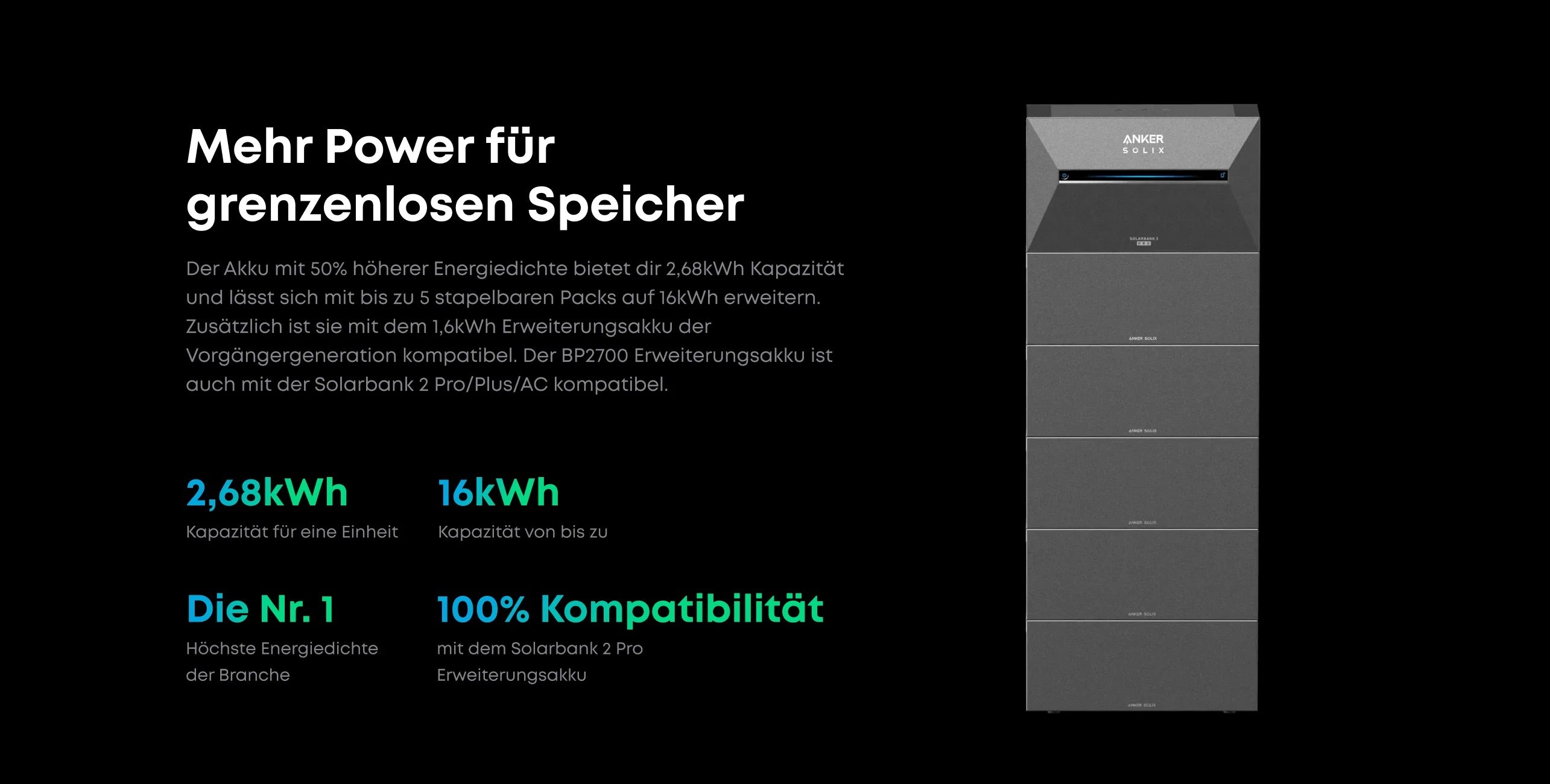 Anker SOLIX Erweiterungsakku 1x bis 5x BP2700 für Solix Solarbank 2 und 3