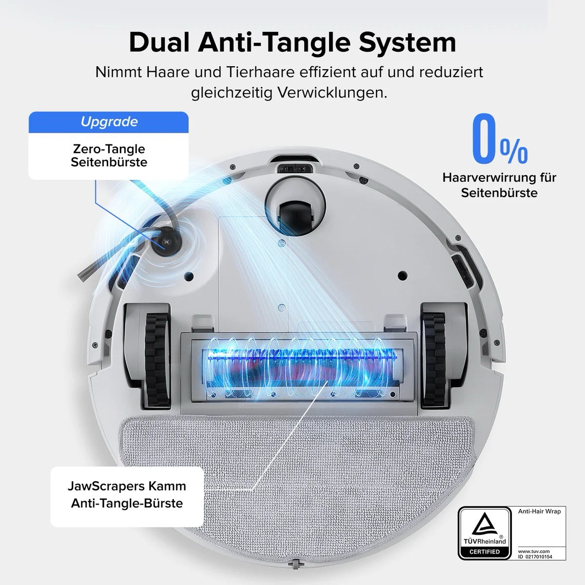Roborock Q7 L5 Saugroboter, Dual Anti-Tangle System weiß