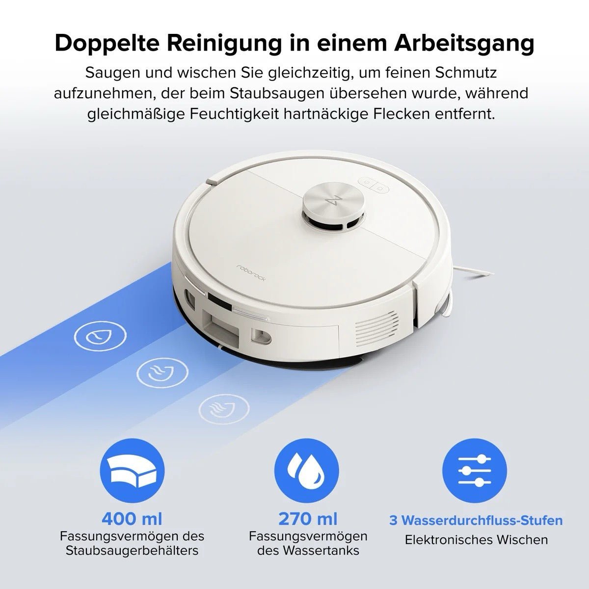 ROBOROCK Roborock Q7 L5 Saugroboter, Dual Anti - Tangle System weiß – Saugroboter – Bild 5
