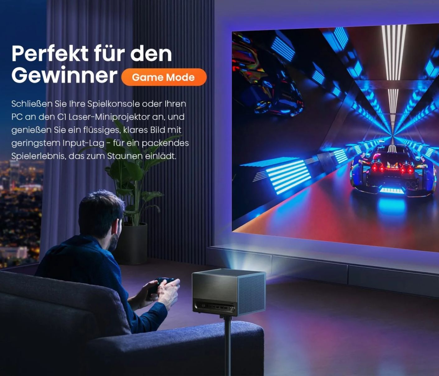 Hisense C2-ULTRA Smart Mini 4K UHD TriChroma Projector 3000 lm