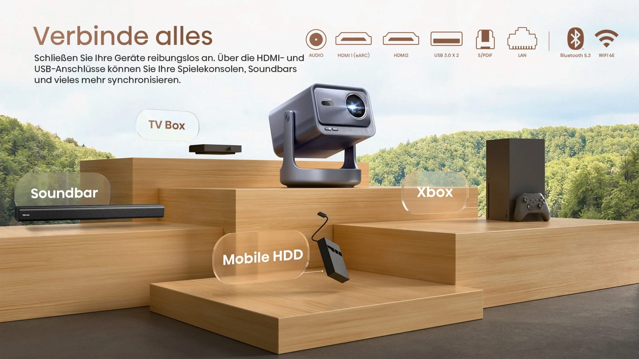 Hisense C2-ULTRA Smart Mini 4K UHD TriChroma Projector 3000 lm