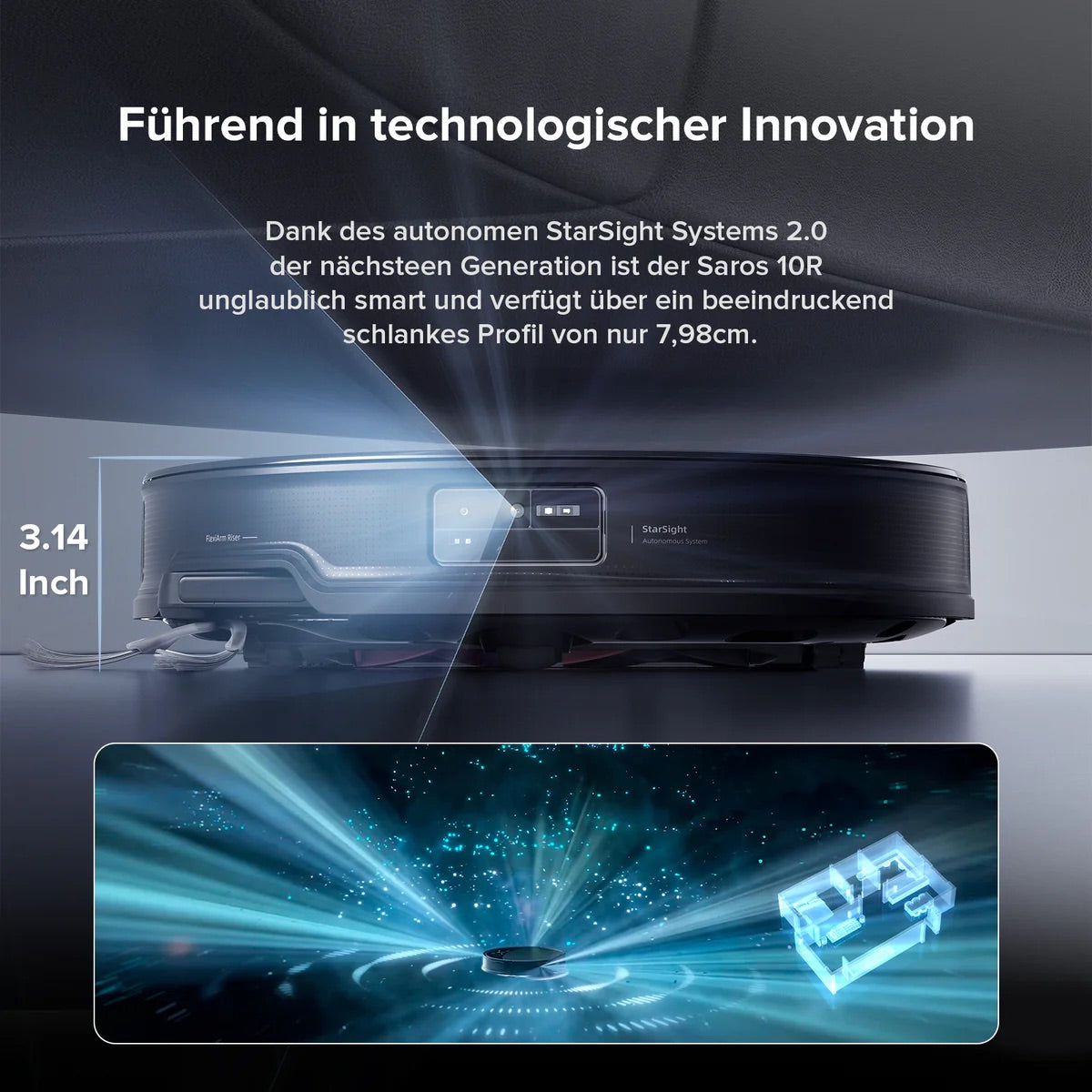 Roborock Saros 10R Saugroboter mit Dual Anti-Tangle System und Dock schwarz