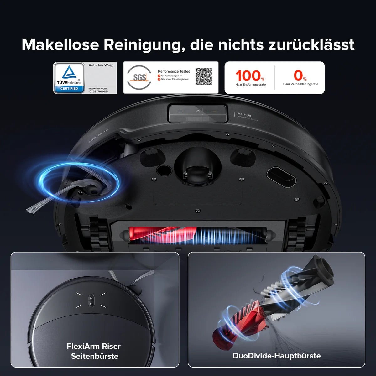 ROBOROCK Roborock Saros 10R Saugroboter mit Dual Anti - Tangle System und Dock schwarz – Saugroboter – Bild 4