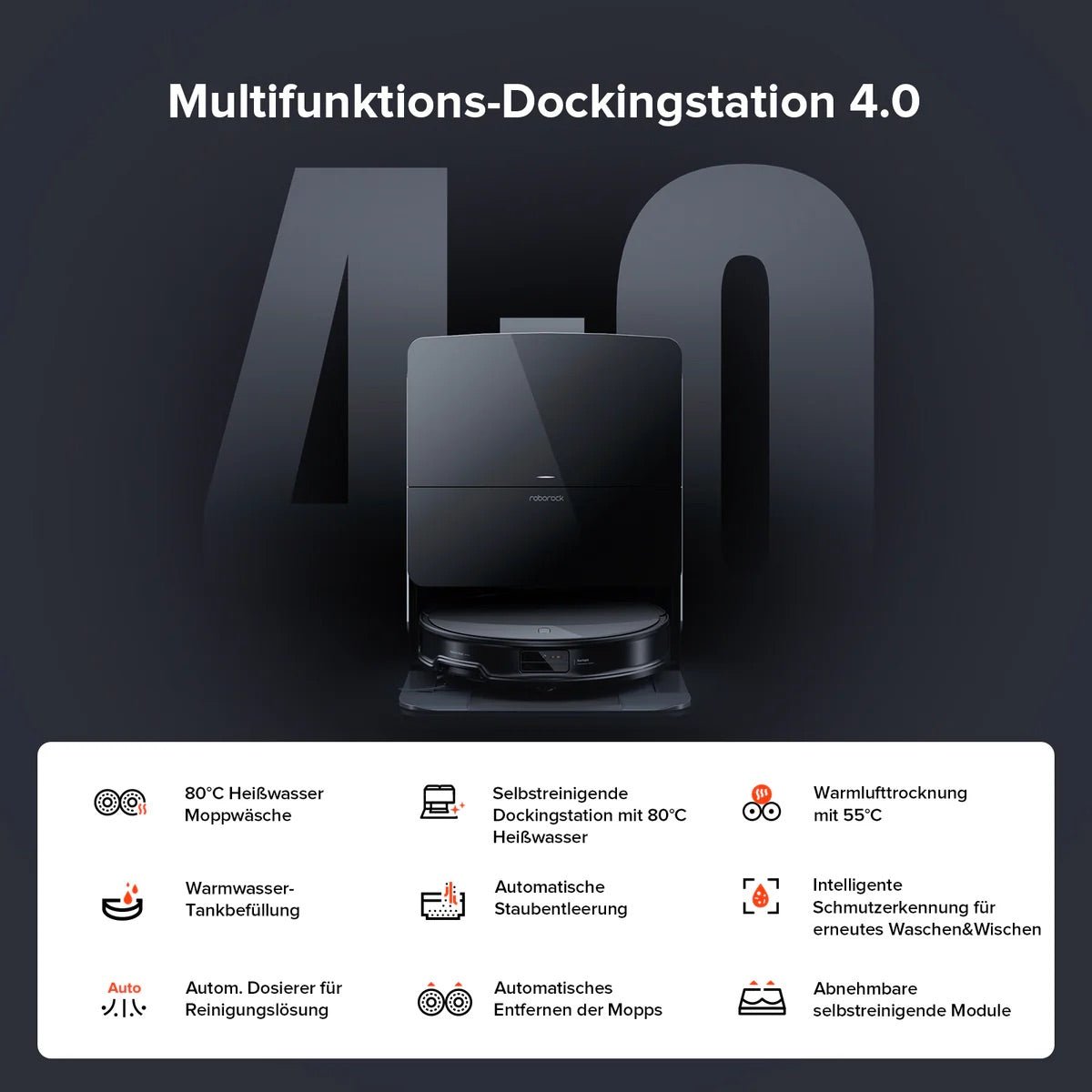 ROBOROCK Roborock Saros 10R Saugroboter mit Dual Anti - Tangle System und Dock schwarz – Saugroboter – Bild 7