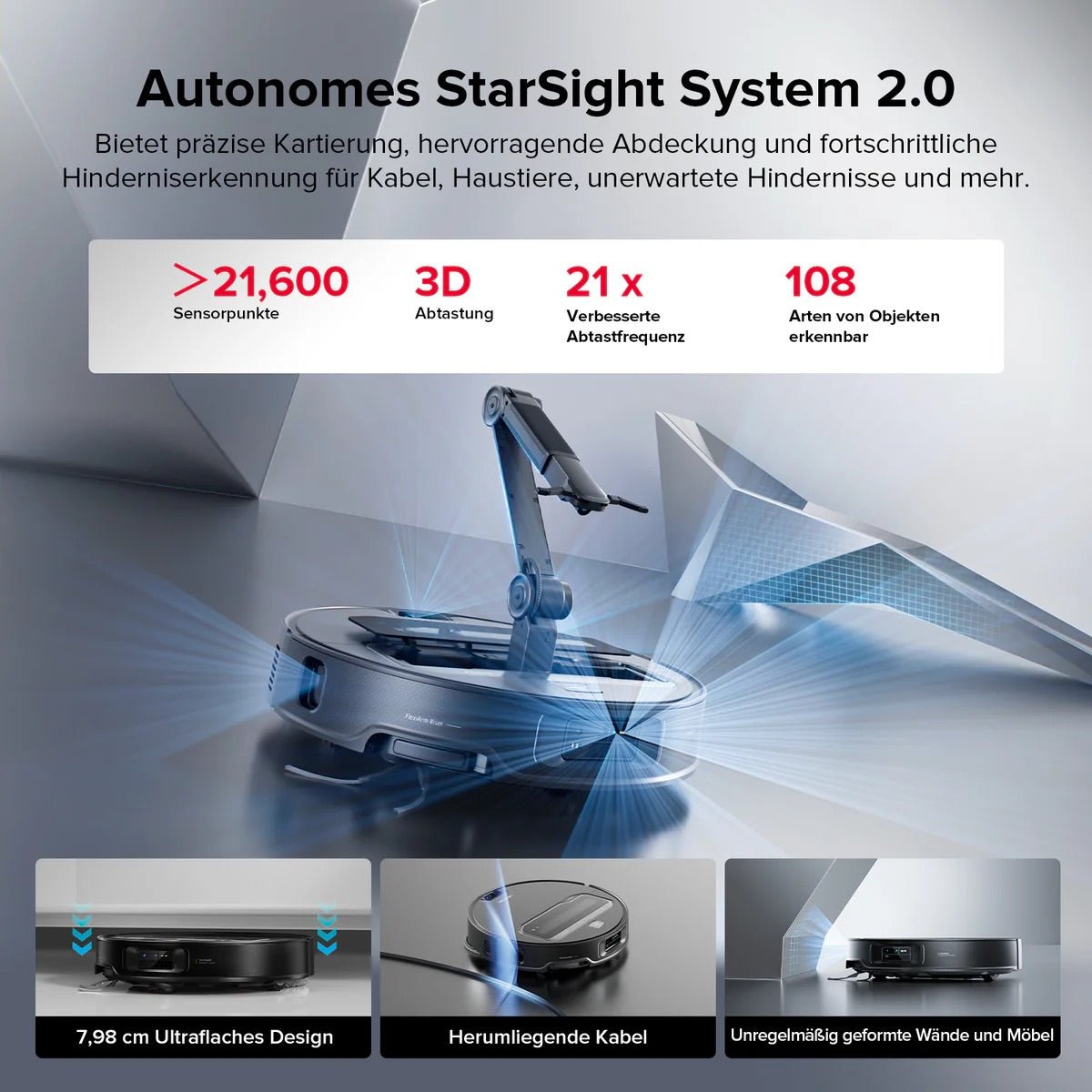 ROBOROCK Roborock Saros Z70 Staubsaugerroboter mit mechanischem OmniGrip™ Arm – Saugroboter – Bild 4