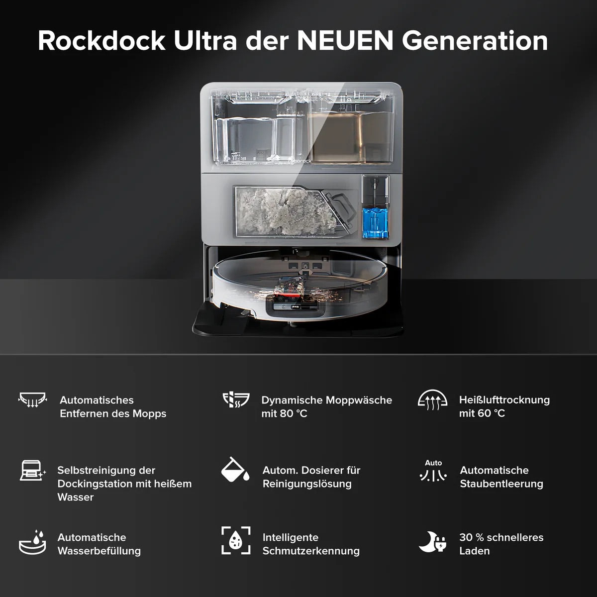 Roborock Saros 10 Saugroboter mit Dual Anti-Tangle System und Dock