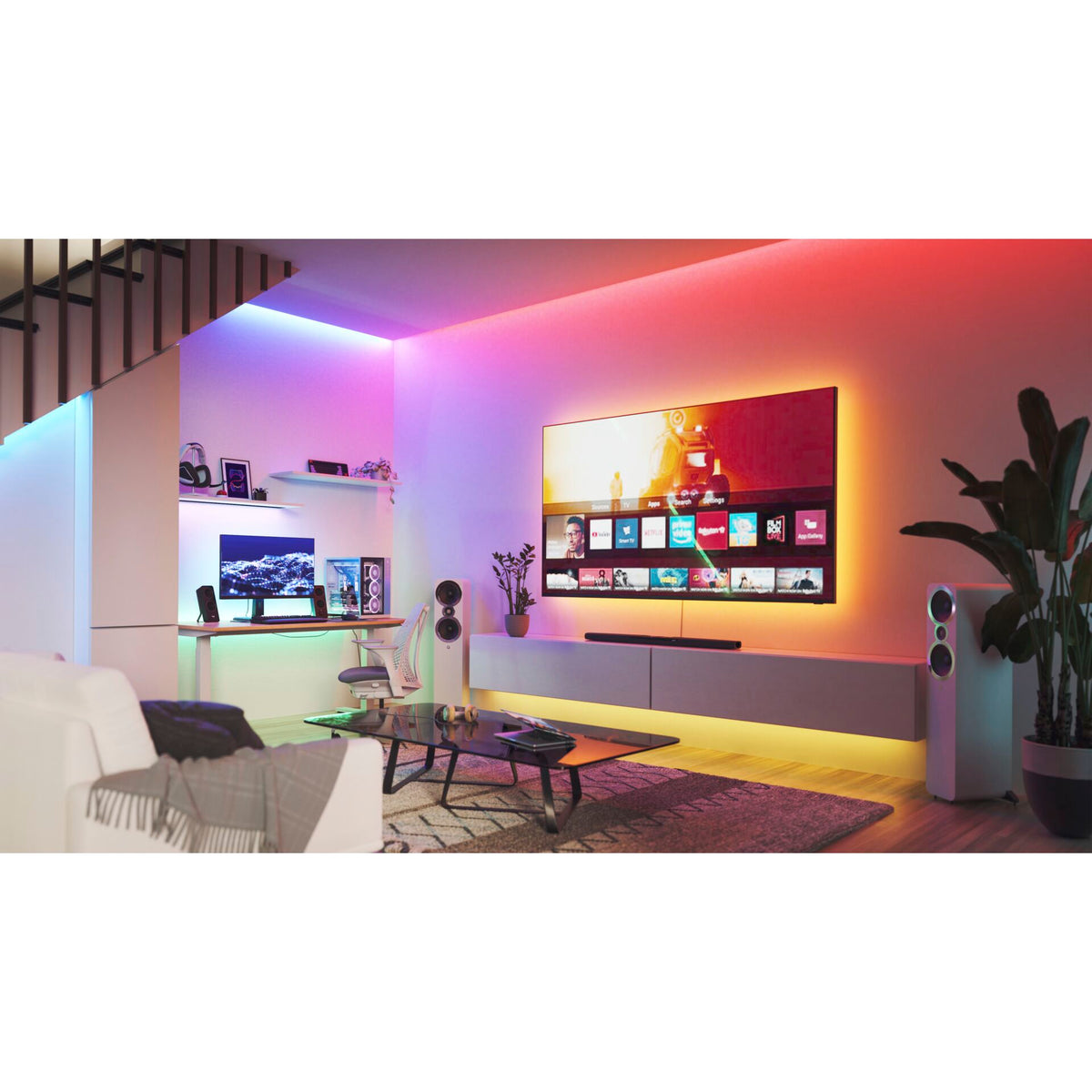 Miroir d'écran Nanoleaf 4D + kit de bandes lumineuses