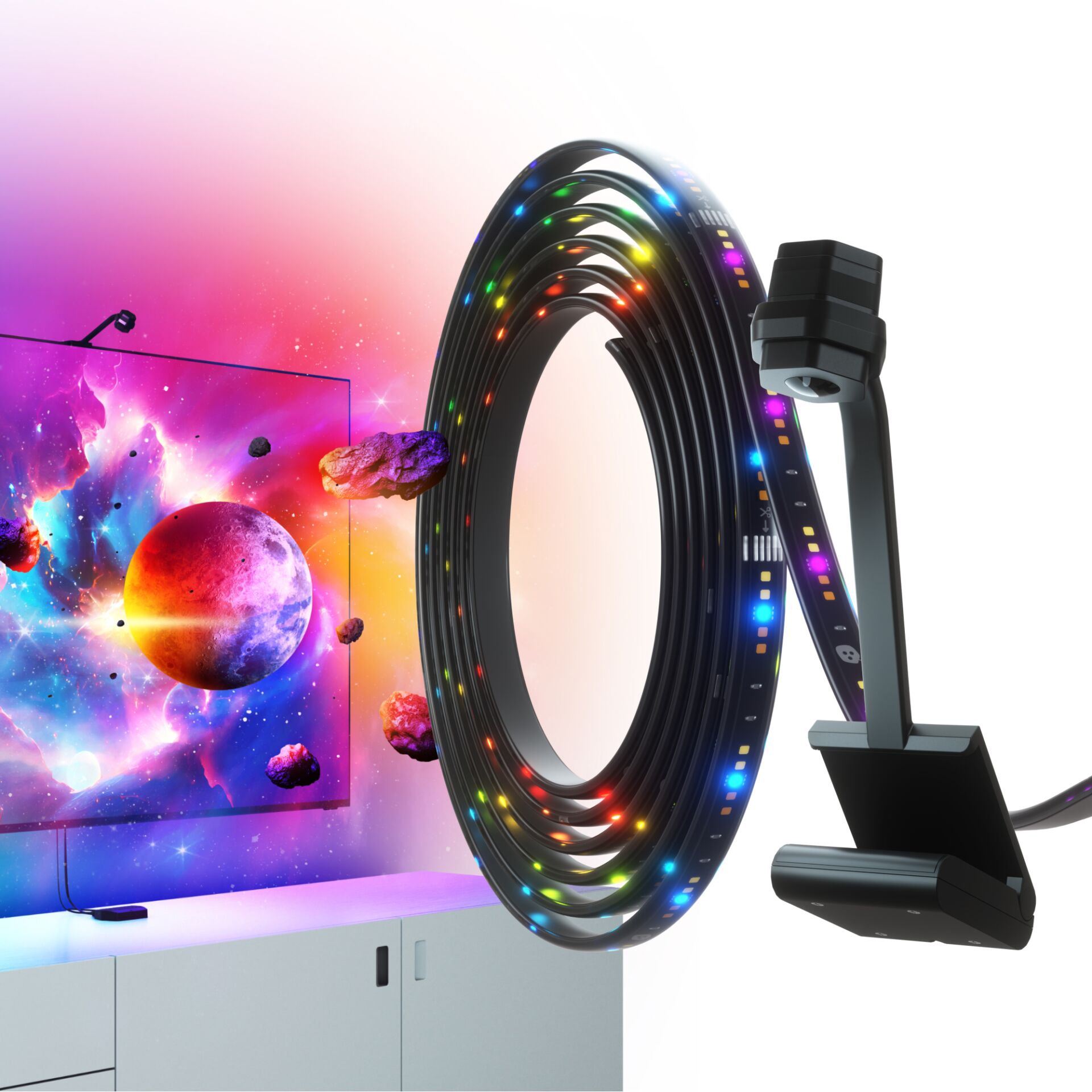 Miroir d'écran Nanoleaf 4D + kit de bandes lumineuses