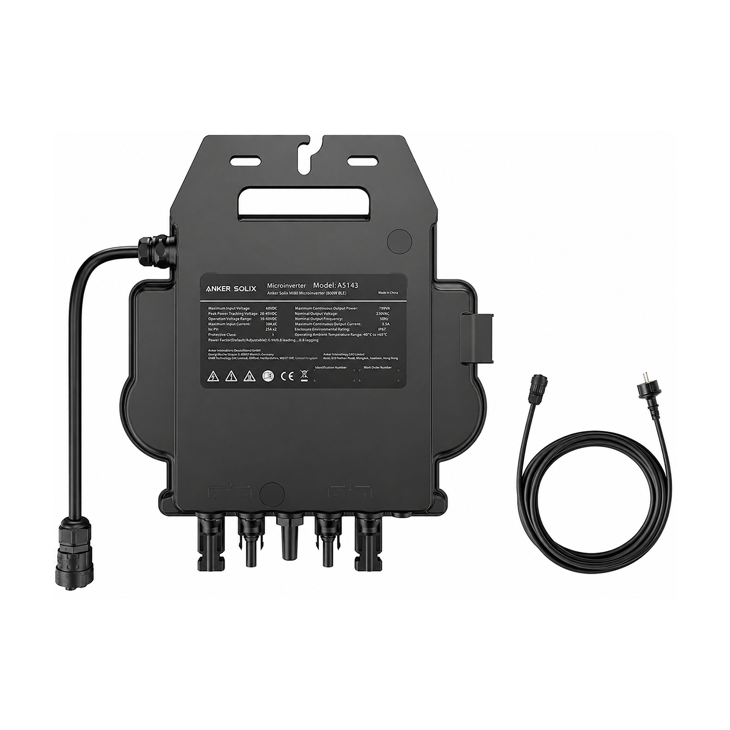 ANKER SOLIX MI80 800W Mikrowechselrichter mit Schuko Kabel B-Ware
