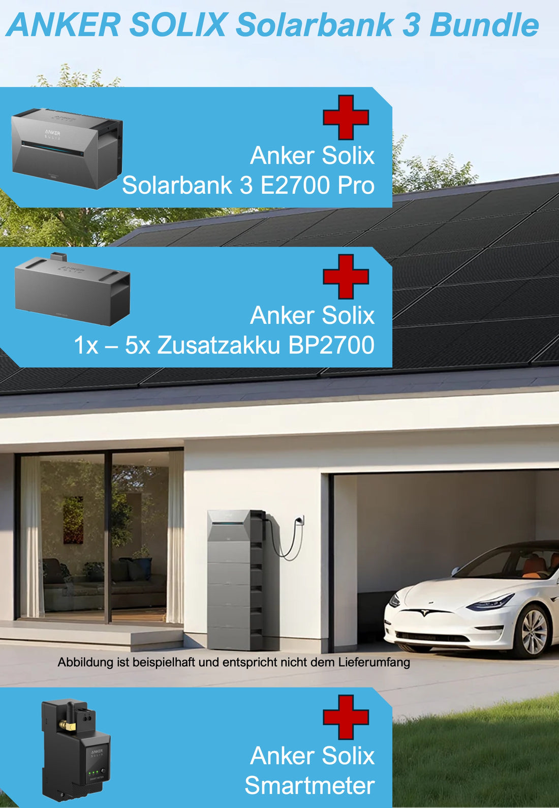 Anker SOLIX Solarbank 3 Bundle E2700 Pro mit 1-5 Zusatzakkus BP2700