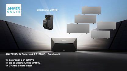 Anker SOLIX Solarbank 2 E1600 Pro + Smart Meter + BP1600 Zusatzakku