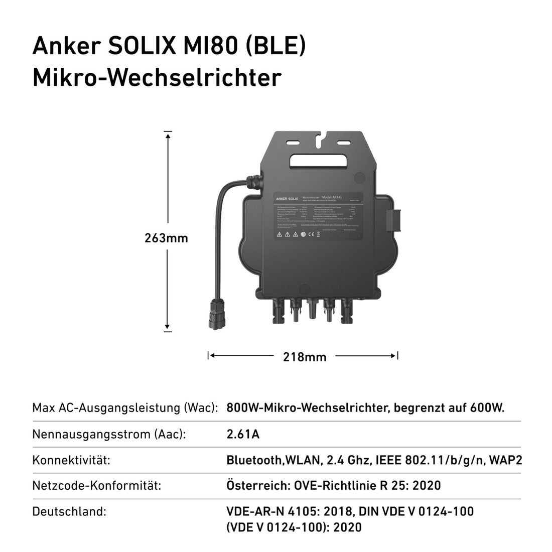 ANKER SOLIX MI80 800W Mikrowechselrichter