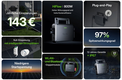 Hoymiles Wechselrichter HiFlow HF-800-WB 1x MPPT WLAN