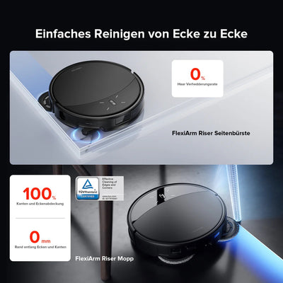 Roborock Saros 10R robot vacuum cleaner with dual anti-tangle system and dock black