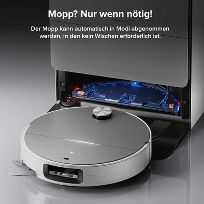 Roborock Saros 10 robot vacuum cleaner with dual anti-tangle system and dock