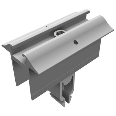 SL Rack middle clamp Vario with grounding, silver 91121-01